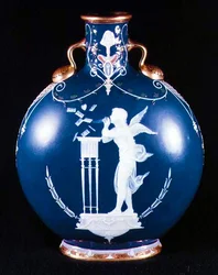 Minton pilgrim bottle, 1875